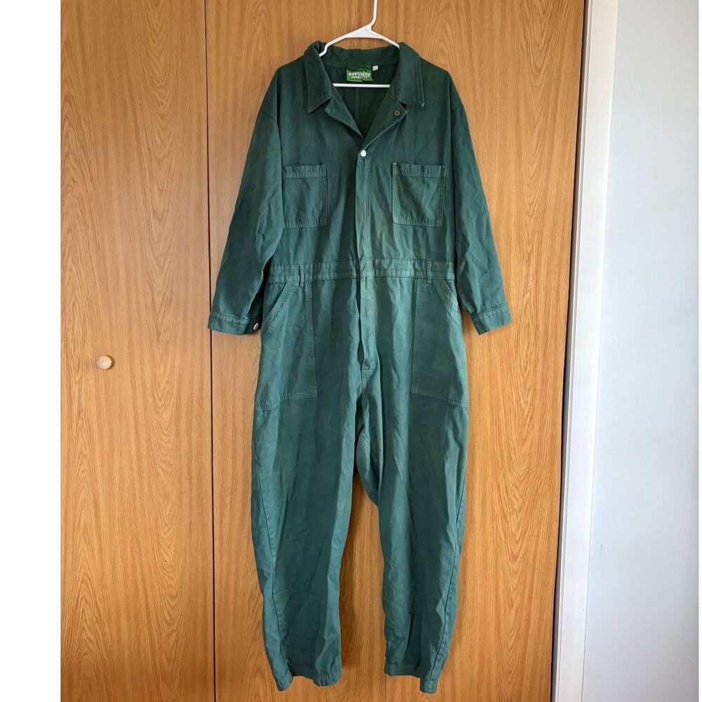Big Bud Press Everyday Jumpsuit Sage Green Cotton Twill Unisex 2XL